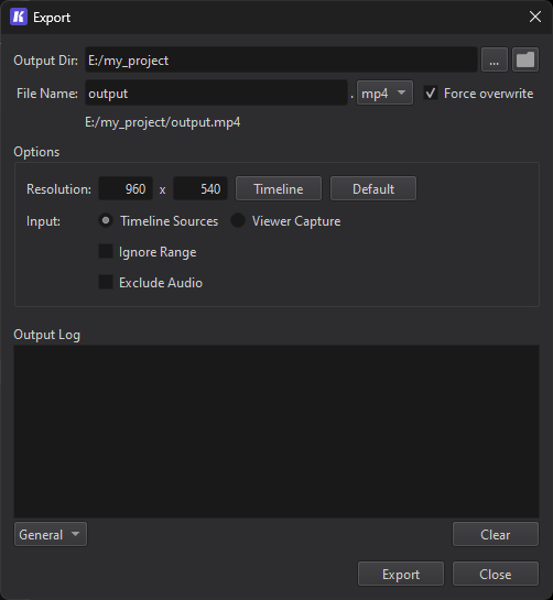 Export Dialog